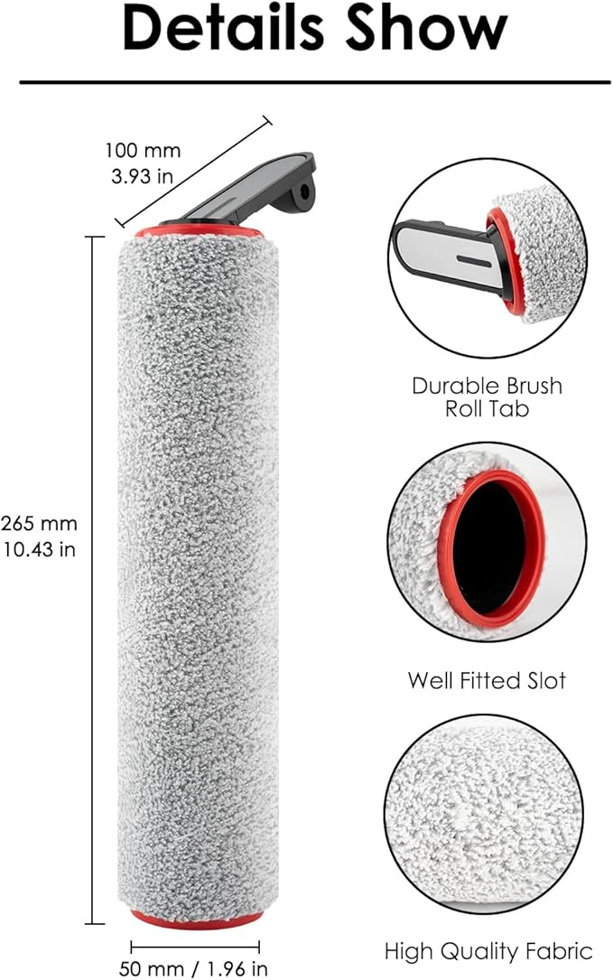 (6 Pack) H14 Pro Replacement Roller Brushes and HEPA Filters for Dreame H14 Pro Cordless Wet and Dry Vacuum Cleaner, 3 Roller Brushes, 3 HEPA Filters, Accessories Kit