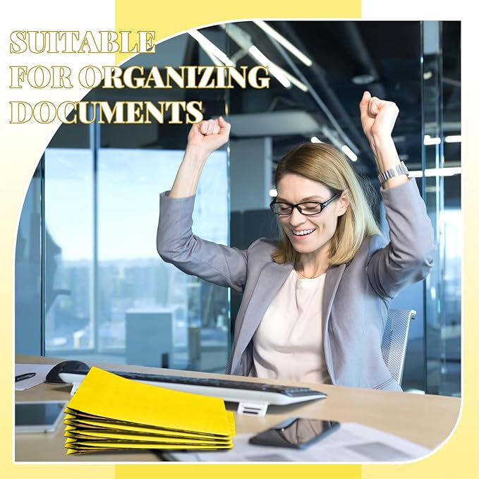 12 Pcs Classification Folders Letter Size Bulk - 2 Dividers Pressboard File Folder with 3. 5 Inch Expansion, 2 Prongs Fastener, Heavy Duty Office File Organizer for Teacher Medical (Yellow)