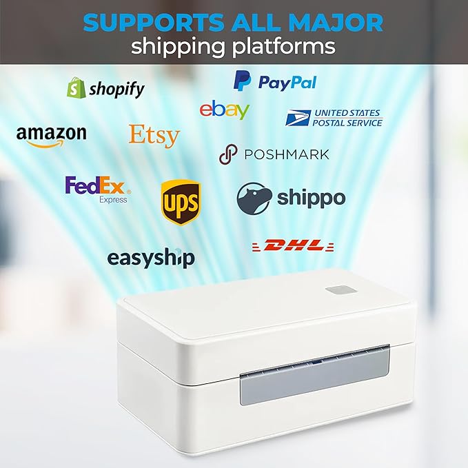 Arkscan 3044C-WF 300 DPI WiFi Shipping Label Printer Label Design Software on Windows, Print Wireless on Windows iPhone/iPad Mac Android UPS FedEx Ebay Shopify Shipstation Fanfold Direct Label