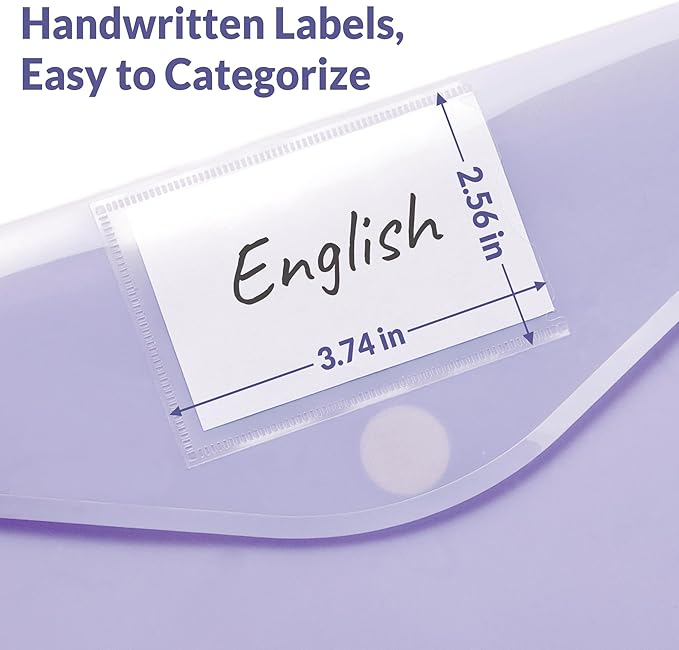 SUNEE 6 Pack Plastic Envelopes, Folders for Document for A4 Letter Size, Poly File Folders with Label Pockets for School Home Office Organizer Work Supplies, 6 Colors