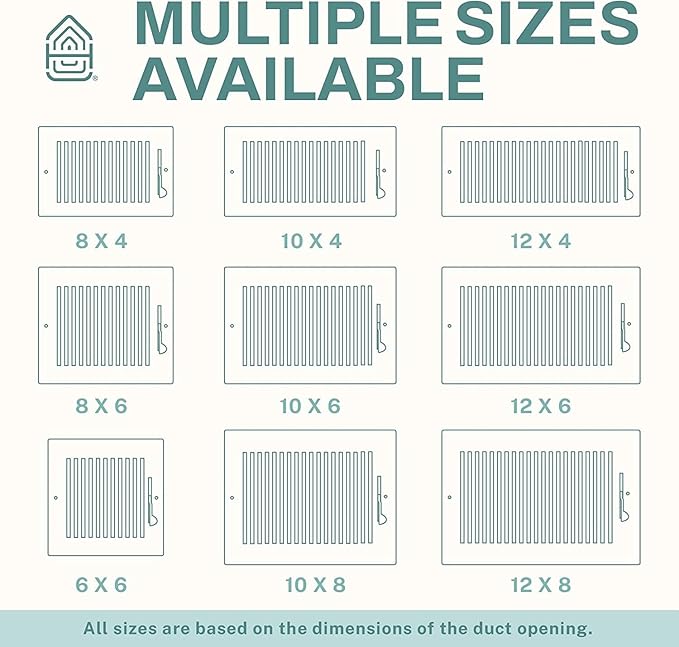 Home Intuition 2-Way Stamped Face Air Register, White, 10" x 8"