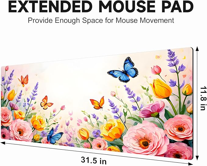 Large Gaming Mouse Pad (31.5"x11.8") - XXL PU Leather Waterproof Desk Mat with Non-Slip Rubber Base for Keyboard, PC & Office