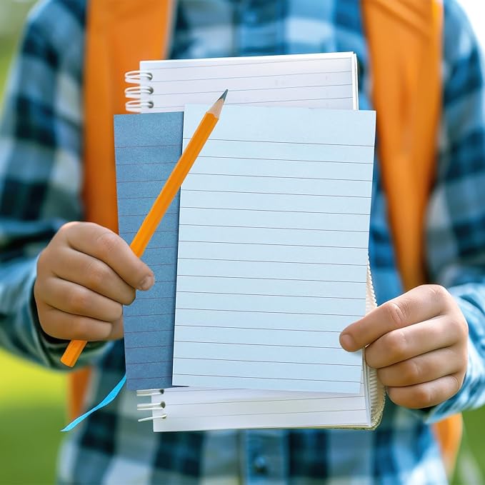 12Pcs Blue Lined Sticky Notes 6 Colors Gradient Blue Self-Adhesive Notepads Removable Memo Pad for Office School Home Supplies, 4 x 6 Inch