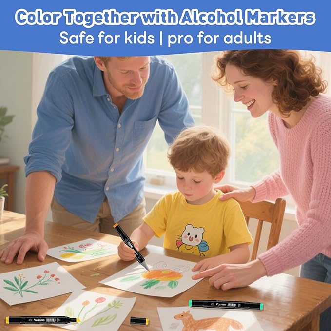 Alcohol Markers Dual Tip - 80+4 Colors Drawing Marker Alcohol Based Markers Set for Adult Kids Coloring Book Art Marker Pens with Carrying Case