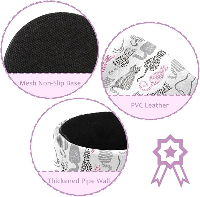 Pen Holder Stand for Desk, Pink Black Grey Cats Collection Desk Organizer Makeup Brush Holder for School, Home, Office