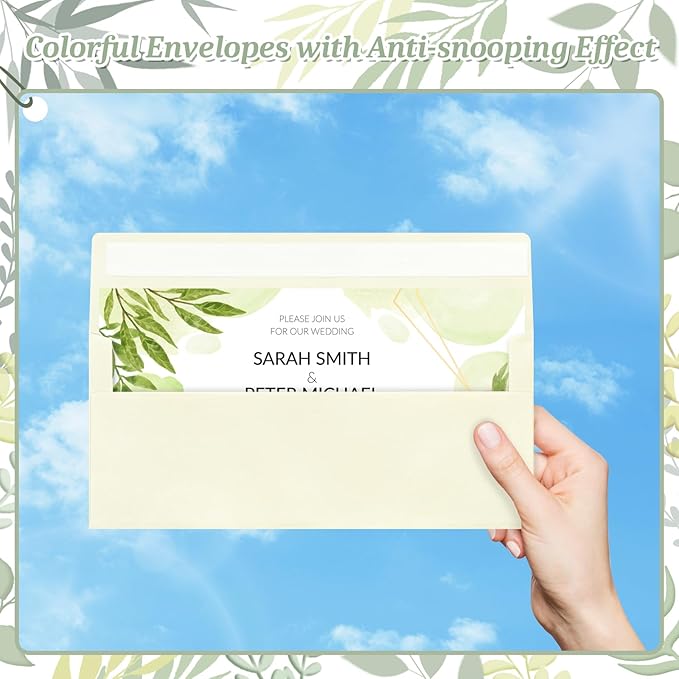 50 Pcs Ivory #10 Business Envelopes, Self Seal Standard Envelopes, Windowless Business Mailing Envelopes for Office, Checks, Letters, Invoices, Statements, Wedding, Size 4-1/8 x 9-1/2 inch