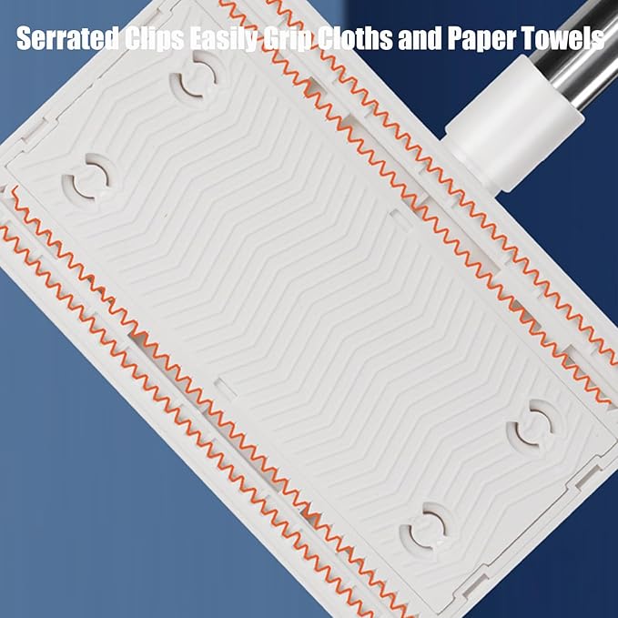 Snap Grip Mini Mop, Retractable Gap Dust Cleaner Flat Mops with Locking Head & Sweeping Cloths, 360 Rotating Head, Includes 10 Cleaning Cloths for Kitchen (1set Mop+ 10 Cloths)