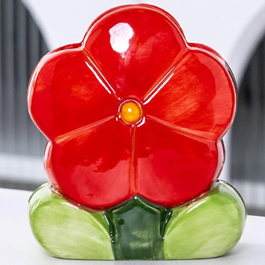 Red Makeup Brush Holder Pen Holder Office Desk Accessories Aesthetic Pencil Holder Cute Toothbrush Holder Flower Home Decor Vase Birthday Gifts for Women Vanity Kawaii Kitchen Utensil Holder