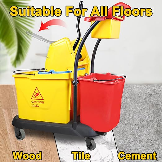 AAGUT Mop Bucket Casters Replacement 3" Set of 16 Swivel Bayonet Caster Non-Marking Thermoplastic Rubber Wheels Compatible with Rubbermaid Models& Wavebrake
