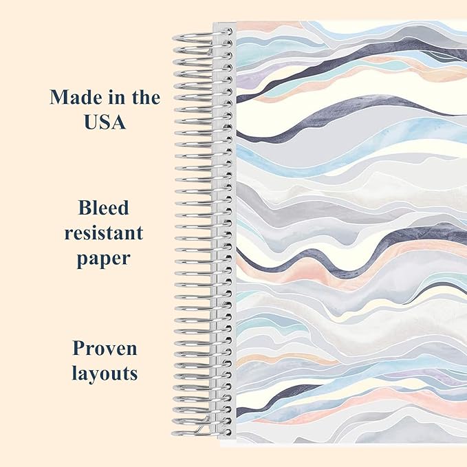 Erin Condren 7" X 9" Spiral Bound Productivity Notebook, Layers Neutral, Functional 160 Lined Page and 80Lb Thick Paper Spiral Notebook, Stickers Included