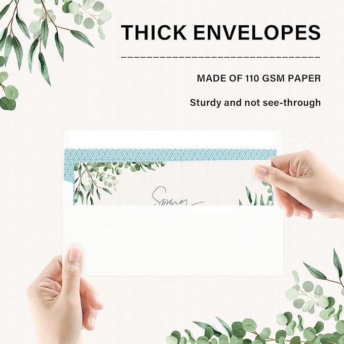 50 Pack #10 Business Envelopes, Self Seal Standard White Envelopes for Secure Business & Legal Mailing, Office, Checks, Letter, Invoices, 4 1/8 x 9 1/2 Inches