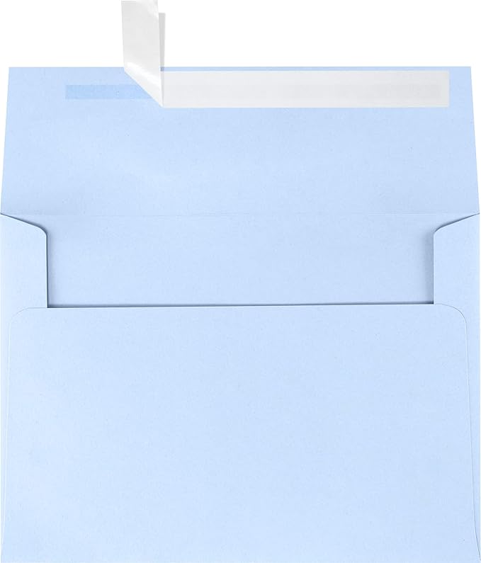 LUXPaper A7 Invitation Envelopes | Peel & Press | 5 1/4" x 7 1/4" | Baby Blue | 80lb. Text | 250 Qty