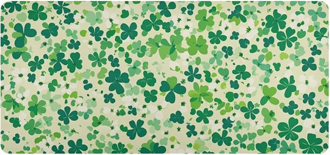 Mouse Pad Desk Mat Leather Desk Pad Large Gaming Desk Cover Protector Mat for Keyboard Computer Laptop Office Waterproof 47.2 x 23.6 Inch Saint Patricks Green Clovers