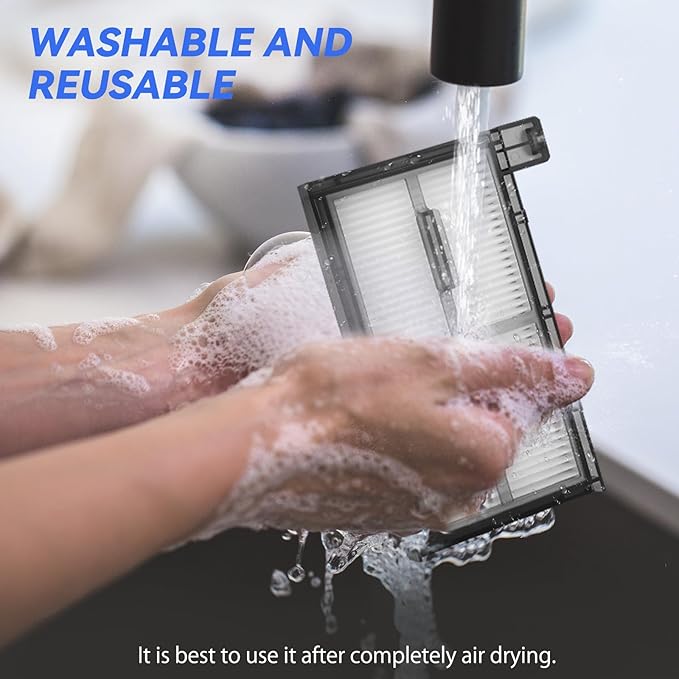 Washable Filter Replacement for Eufy X8 Pro: Perfect Fit, Reusable Vacuum Filters Compatible with RoboVac X8 Pro Series（4 pack）
