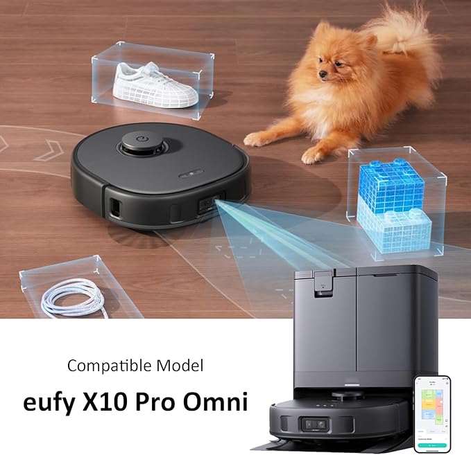 11 Pack Replacement Parts Mop Pads for eufy X10 Pro Omni Accessories Robot Vacuum Accessories, 1 Roller Brush, 2 Filters, 4 Side Brush, 4 Mop Pads