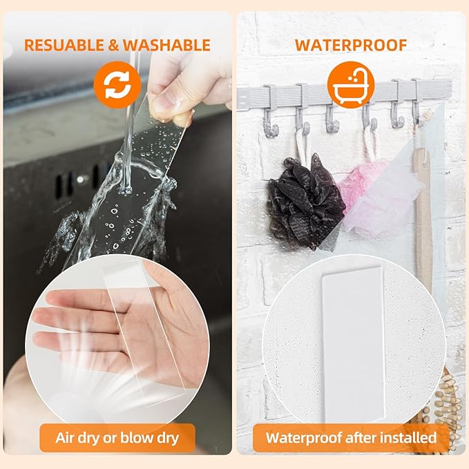 Deli Double Sided Tape Heavy Duty, Nano Tape, Double Sided Mounting Tape, Clear Adhesive Tape for Hanging Picture, Poster, Carpet, Photo Deco, 30 Feet