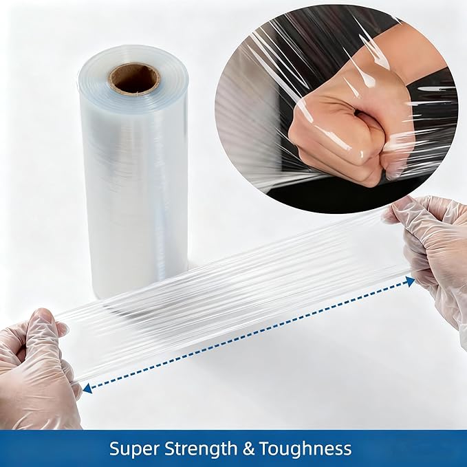 Stretch Wrap for Home & Office: 80 Gauge Heavy Duty Plastic Pallet Wrap, 18" x 1500 Ft for Securing Boxes, Moving, Packing Parcels & Furniture Protection (1 Roll)