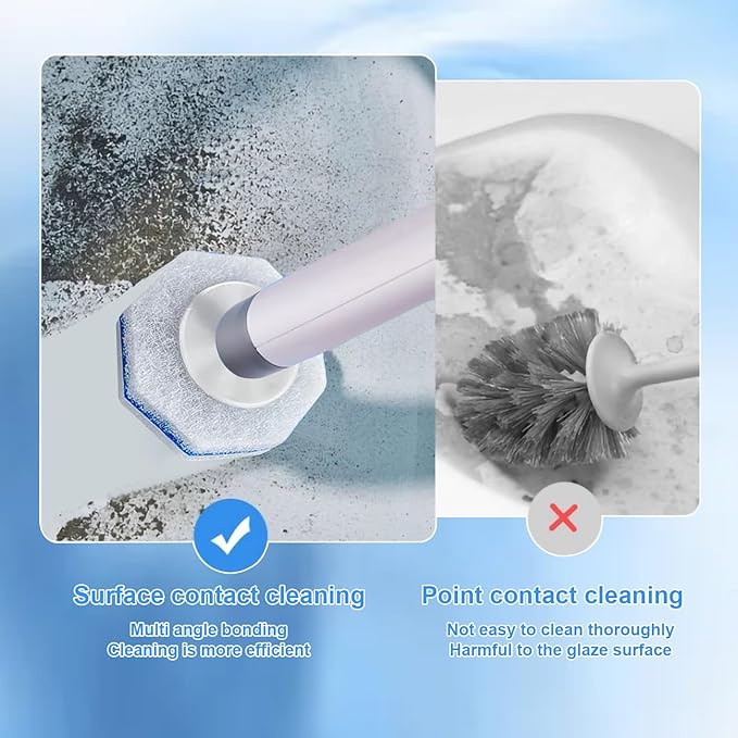 ZEELONA 50 Count Toilet Wand Refills Wand Disposable Toilet Brush Heads Compatible with Most Toilet Brushes for Toilet and Bathroom Cleaning
