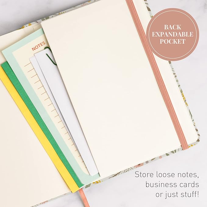 Rileys & Co Notebook Journal for Writing 8 x 6 Inches, Hardcover Daily Journaling Diary - 240 Lined Pages - Compact Notebook for Women, Men, Kids, Work and Travel (Floral)