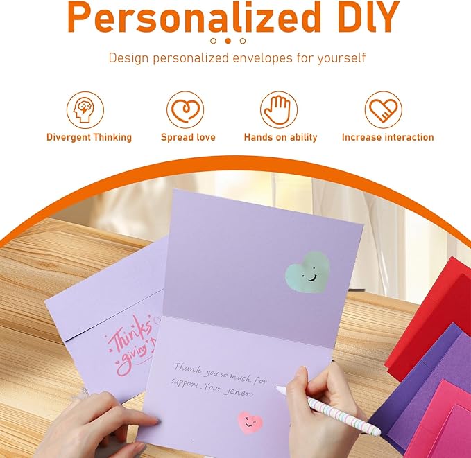 10 Assorted Colors Greeting Cards and Envelopes 5 x 7 Printable Blank 300GSM Folded Cardstock and A7 Envelopes Self Seal 20 packs for Invitations, Wedding, Thank You Cards, Graduations