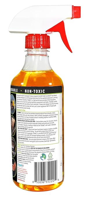 Trick Shot Asphalt Solvent and Cleaner - Biodegradable Industrial Degreaser for Paving Equipment & Tools - Eco-Friendly Remover of Tar, Tack, Sealcoating Oil, & Bitumen, Made in USA (6-Pack)