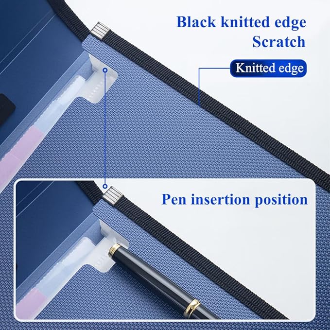 M&G Expanding File Folder 12 Pockets Accordion File Organizer with Labels, Portable Document Receipt Organizer for A4 Letter Size Paper, Waterproof Folder for Bussiness School Office Supplies (Blue)