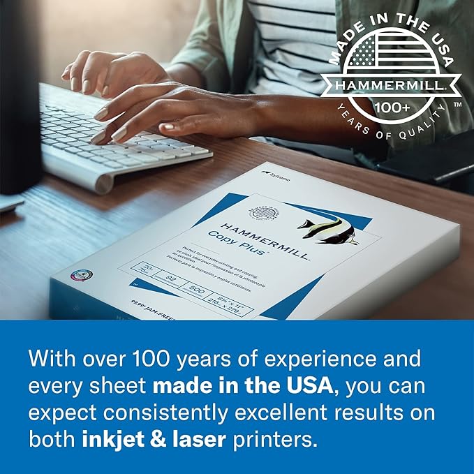 Hammermill Printer Paper, Premium Multipurpose Paper 20 lb, 8.5 x 11 - 5 Ream (2,500 Sheets) - 97 Bright, Made in the USA