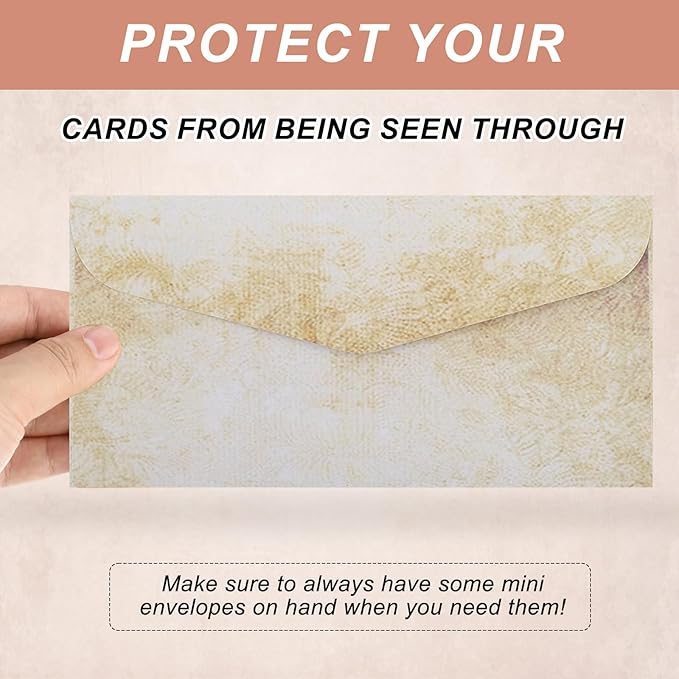 MECCANIXITY 48 Packs Envelopes Vintage Stationery Soft Beige Stationery Old Fashion Paper for Letter Writing, Invitations, Wedding-9 x 4 Inch