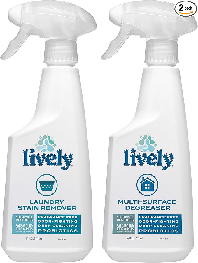 Lively Deep Clean & Stain Removal Bundle – Multi-Surface Degreaser and Laundry Stain Remover
