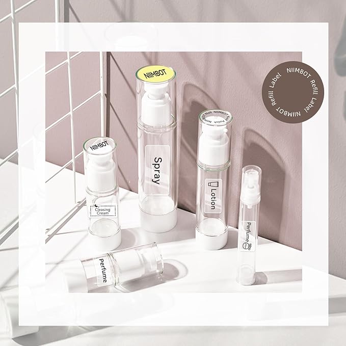 NIIMBOT D11 Label Maker Tape D110 Labels 3Rolls, Self-Adhesive Labeling Tape Replacement 0.55" X 1.18" (14 X 30mm) Clear Label Refills for Home Office, 630 Labels/3Rolls, Clear