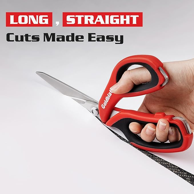 Goldblatt 2PS Scissors Heavy Duty, Multipurpose Shop Scissors with Stainless Steel Blade and Comfortable Handle, Easy Cutting Cardboard, Wires, Leather, Fabric