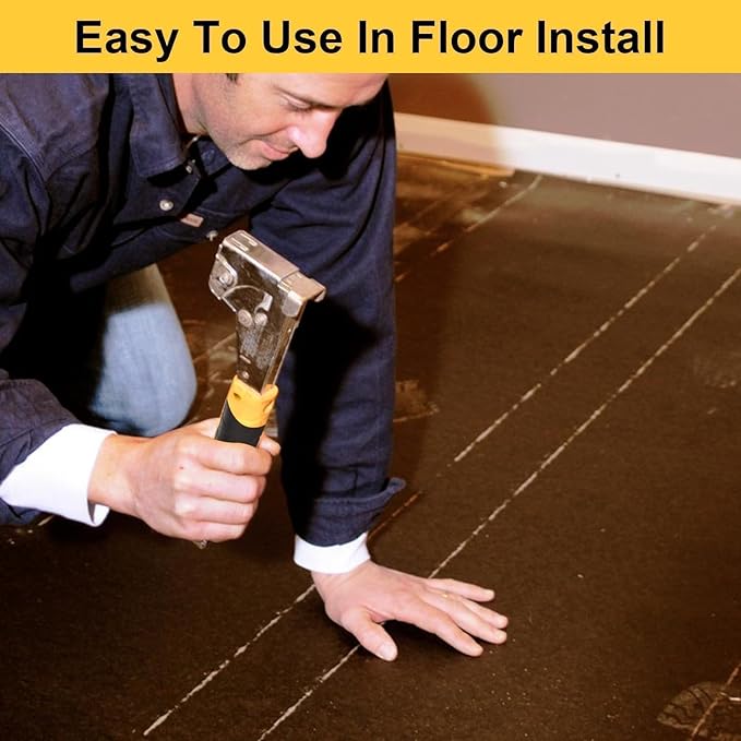 YEAHOME Heavy Duty Hammer Tacker with 6000 T50 Staples of 1/2, 3/8 inches, Steel Construction Manual Hammer Stapler with Anti-jam Magazine for Construction, Roofing, House Wrap, Insulation,Floor