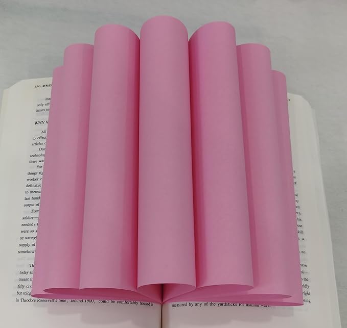 Pink Copy Print Paper 8.5X11 Inches,100 Sheets Rainbow A4 Printer Paper 70GSM Colored Origami Paper for Cutting DIY Kids Art Craft