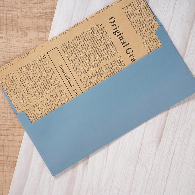 100 Pack Colorful #10 Business Envelopes Self Seal Standard Envelopes for Office Checks, Business, Letter Mailing Invoices, 4.13 x 9.49 Inches (Dusty-Blue)