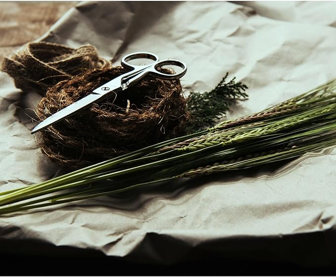 Silver Office Scissors, Heavy Duty Sewing, Tailor Fabric Sewing Paper Cutting Shears Stainless Steel Cutter Leather Art Craft Office Scissors (7 Inch)