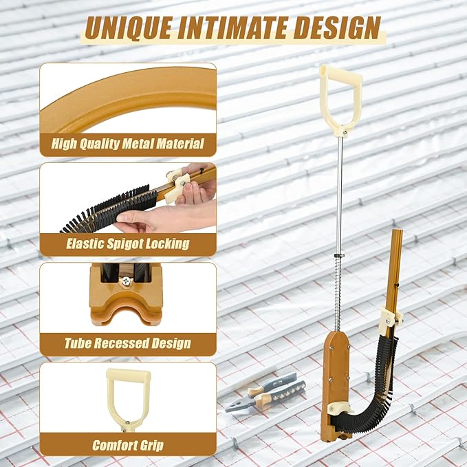 Nisorpa PEX Stapler with 1320 Pcs Foamboard Staples - 1-1/2″ Staples for 1″ and 2″ Foamboard -Portable PEX Stand-Up Manual Stapler Gun for Wood and Foam Board