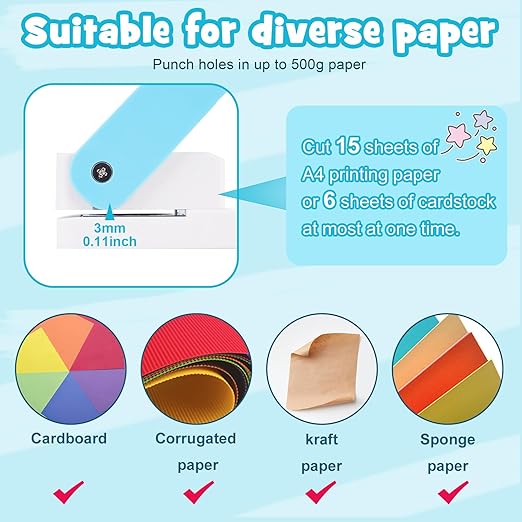 UCEC Craft Hole Puncher, 5/8" Hole Punch, 50% Labor Savings, Circle Punch, Hole Puncher, Paper Punch for Kids Paper Crafts DIY Handmade Crafting Scrapbook Tools Cards Arts Fun Projects