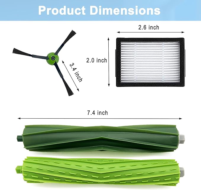 Replacement Parts Accessories for iRobot Roomba i3 i3+ i7 i7+ i4+ i5 i5+ j5 j5+ i6 i6+ i8 i8+ i2 J7 E5 E6 E7 I&J&E Series Vacuum Cleaner,1 Roller Brushes,3 Filters,3 Side Brushes