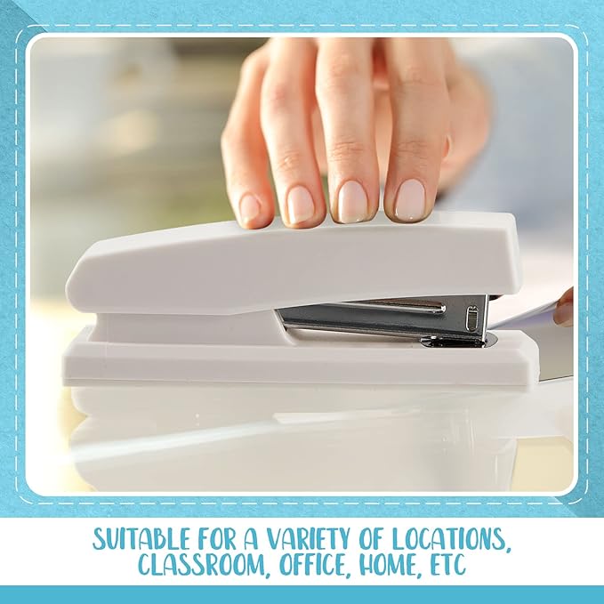 10 Pcs Commercial Desktop Staplers Metal Desktop Stapler with 6000 Staples 25 Sheet Capacity Stapler and Staples Cute Office Stapler Macaron Color Desk Stapler for Home School Office Supplies