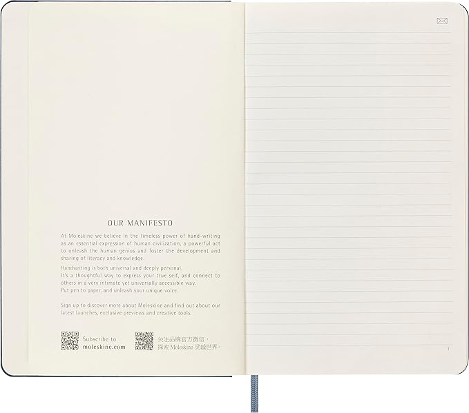 Moleskine Smart Notebook, Large, Ruled, Sapphire Blue, Hard Cover (5 x 8.25)