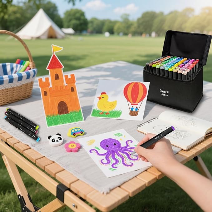 120 Colors Alcohol Markers Set, Dual Tips Blender Art Marker for Drawing Permanent Sketch Marker for adult coloring, Illustrations Alcohol Based Markers, Artist Pens and Gifts