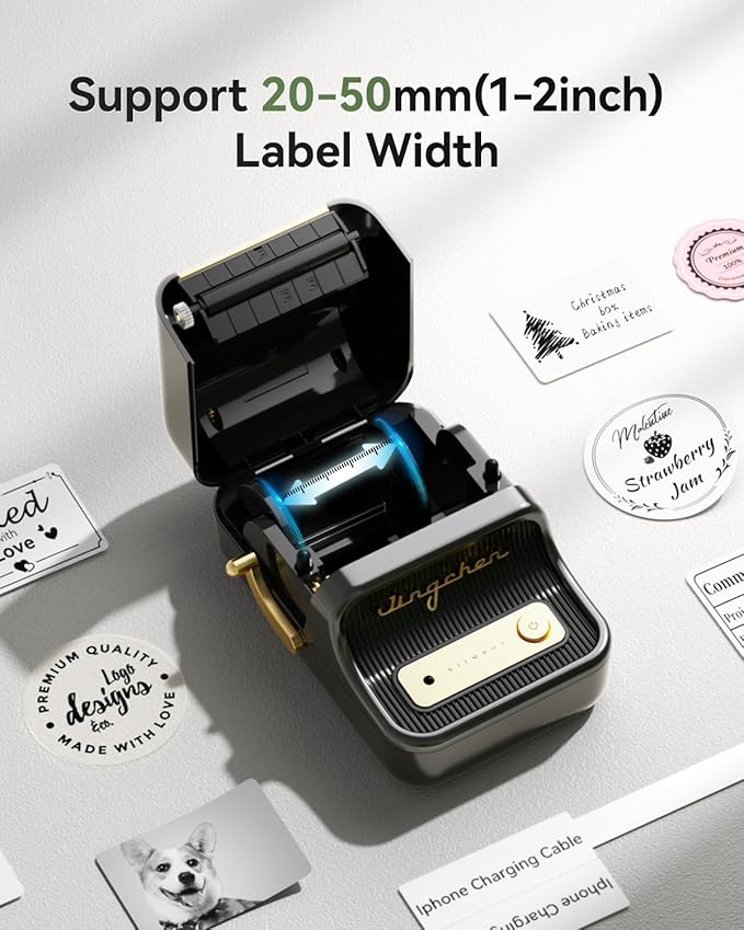 NIIMBOT B21 Label Maker, 2 Inch Portable Thermal Label Printer, Label Maker Machine with Tape, Compatible with Android, iOS & PC,Labeling for Home Storage Office and Small Business,Black