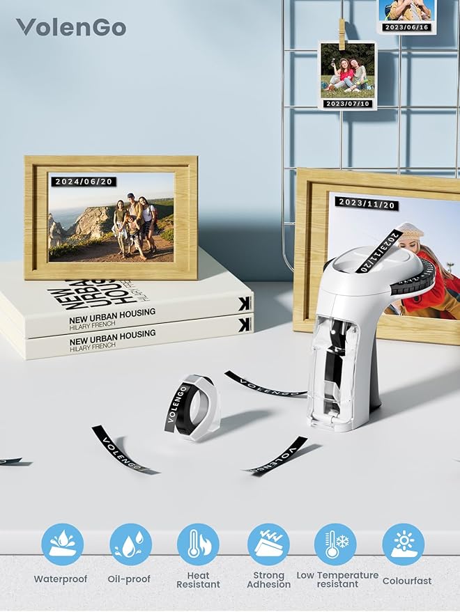 Embossing Label Maker, Vintage Embossed Label Maker, Handheld Retro Manual Labeler Machine with 10 Rolls 3D Embossed Tapes, Portable Old School 3D Embosser for Kids School Items, Black