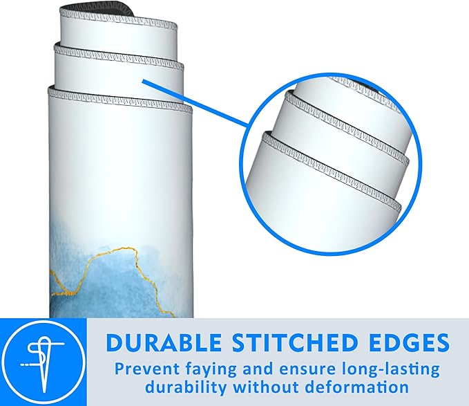 Large Mouse Pad Extended Gaming Desk Mat Abstract Blue Marble Gaming Office Home Mousepad Keyboard Mouse Mat,Non-Slip Rubber Base 35.4x15.7 Inch Mousepads