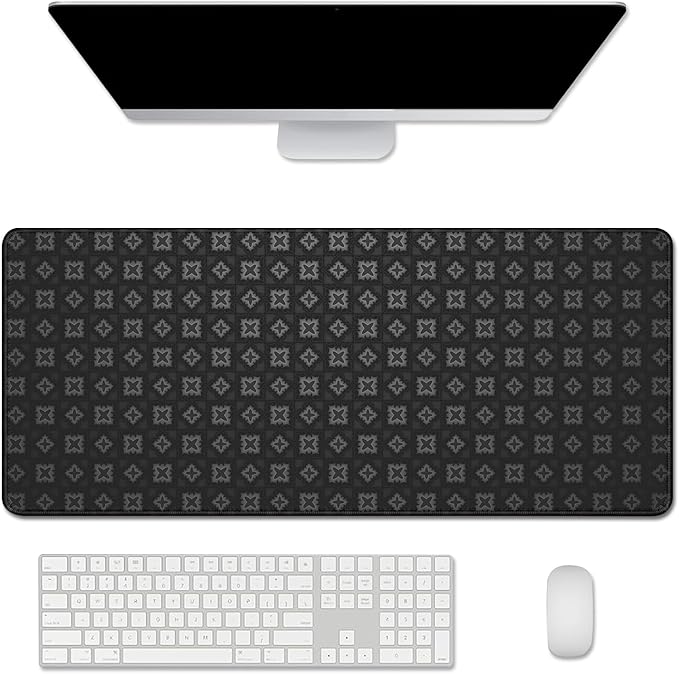 Black Mouse Pad Desk Mat for Keyboard and Mouse,Mouse Pad for Laptop Large Computer Mouse Pads Gaming Pad,Long Mousepad with Stitched Edge Non-Slip Rubber Base for Work Study (27.5X11.8 in)