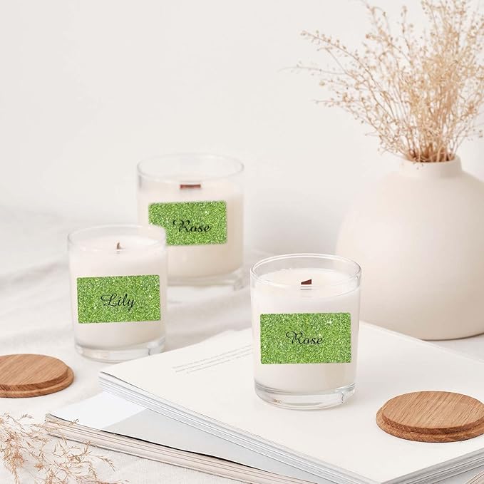 2.25"x1.25" Holographic Thermal Labels Stickers, Glitter Direct Thermal Printer Labels, Waterproof Self-Adhesive Address Shipping Label Stickers, 300 Sheet/ 1 Roll, Holographic Shiny Green