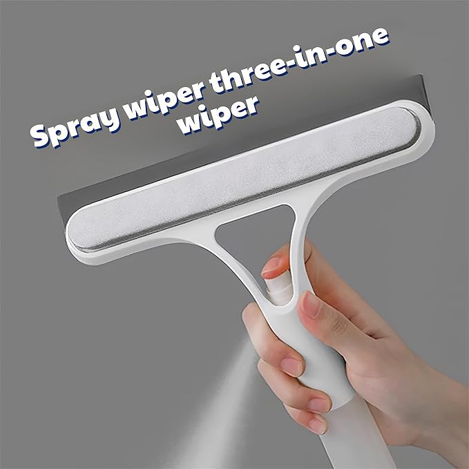 3 in 1 Window Cleaning Squeegee with Spra, 3 in 1 Spray Squeegee,3 in 1 Window Cleaning Scraper for Windows, Walls,Car Windshields, Bathrooms, Kitchens, All-Purpose Window Cleaner Tool