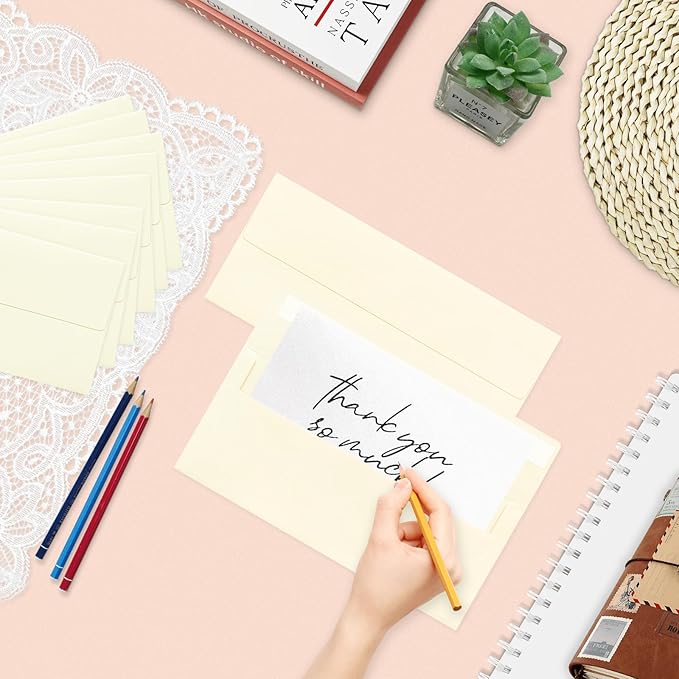 200 Pack #10 Business Envelopes, Ivory Standard Envelopes Self Seal, Letter Size Business Mailing Envelopes for Checks Letters Invoices Statements Birthday Graduation Wedding, 4 1/8 x 9 1/2 Inch