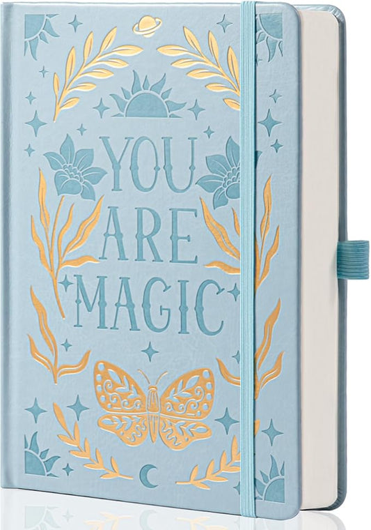 Bullet Dotted Notebook for Women Men, 190 Numbered Pages Journal, A5 Butterfly Floral Journals for Writing, Aesthetic Notebooks, Work School Note Taking, 5.4" x 8.4"