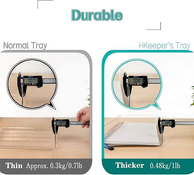 3 Tiers Stackable A4 Paper Trays, Office Desk File Holder, Tidy File Document Letter Book Paper Organizer (3 Tiers,Clear)